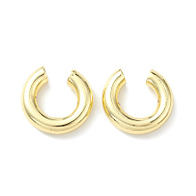 Honeyhandy Rack Plating Brass Ring Cuff Earrings for Women, Lead Free & Cadmium Free, Real 18K Gold Plated, 20x5.5mm