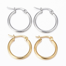 ARRICRAFT 304 Stainless Steel Hoop Earrings, Hypoallergenic Earrings, Ring Shape, Mixed Color, 12 Gauge, 20x19x2mm, Pin:1x0.8mm