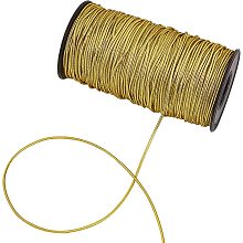 Arricraft 1.5mm×109 Yds Metallic Elastic Cord, Stretch Tinsel Cord, Golden Silk Elastic Ribbon for Ornament Hanging, Decorating, Gift Wrapping, Crafting- Champagne Yellow