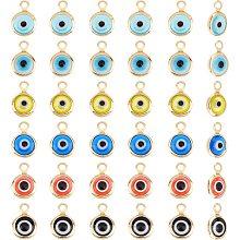 Arricraft 36 Pcs 6 Colors Evil Eye Charm, Evil Eye Pendant Charms Colorful Lampwork Beads Pendants for DIY Necklace Bracelet Jewelry Making