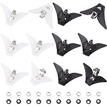 CHGCRAFT 20Pcs 2 Colors Bow Tie Clips Bowtie Hardware Fastener Black Silver Iron Clip-On tie Clip with Plastic Fixed Collar Clips for DIY Bowtie Hardware Closure 54mm × 30mm