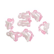 NBEADS 1000Pcs Plastic Clip-on Earring Components, Pink, 14x9x13mm