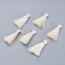 Honeyhandy Polyester Tassel Pendant Decorations, Beige, 30~35mm