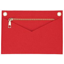 WADORN Felt Bags Organizer Insert, Mini Envelope Handbag Shaper Premium Felt, with Brass Grommets & Zipper, Red, 22x15.7x0.5cm, Hole: 10mm