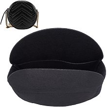 WADORN Felt Purse Organizer Inserts, Round Handbag Organizer Circle Shoulder Bag Shaper Felt Round Cosmetic Pouch Bag for Ophidia GG Small Women Purse Liner Bag In Bag, 6.4x2.2 Inch (Black)