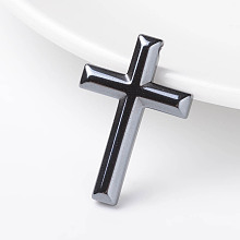 Honeyhandy Non-Magnetic Synthetic Hematite Pendants, Cross, 33x22x5mm, Hole: 1.5mm