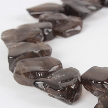 Honeyhandy Natural Smoky Quartz Gemstone Bead Strands, Nuggets, 13~27x10~20x4~8mm, Hole: 1mm, about 29~40pcs/strand, 16.14 inch