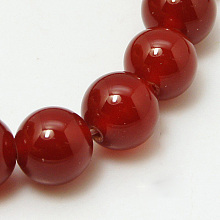 Honeyhandy Natural Carnelian Beads Strands, Dyed, Grade A, Round, 6mm, Hole: 0.8mm, about 62pcs/strand, 14.8 inch