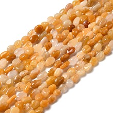 Honeyhandy Natural Yellow Aventurine Beads Strands, Nuggets, 8~14x6~8x4~8mm, Hole: 1mm, about 46~48pcs/strand, 39~39.5cm