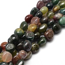 Honeyhandy Natural Indian Agate Nuggets Beads Strands, Tumbled Stone, 5~10x6~7x3~7mm, hole: 1mm, about 14.9 inch~15.7 inch