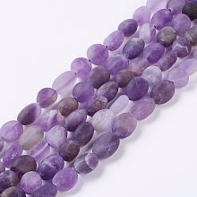 Honeyhandy Natural Amethyst Bead Strands, Frosted, Nuggets, 7~10x6~8x6mm, Hole: 1mm, about 45pcs/strand, 15.2 inch(38.7cm)