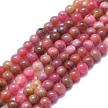 Natural Rhodonite Beads Strands, Round, 4.5~5mm, Hole: 0.8mm, about 78pcs/strand, 15.55''(39.5cm)