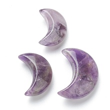 Honeyhandy Natural Amethyst Beads, No Hole/Undrilled, for Wire Wrapped Pendant Making, Moon, 17~29x12~23x8~10mm