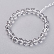 Honeyhandy Natural Quartz Crystal Stretch Bracelets, Round, 48mm(1-7/8 inch), Bead: 8mm