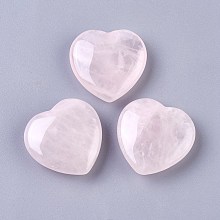 Honeyhandy Natural Rose Quartz Cabochons, Heart, 25x25x7.5~11mm