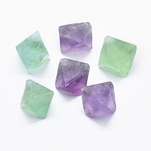 Honeyhandy Natural Fluorite Beads, No Hole/Undrilled, Bicone, 25~30mm