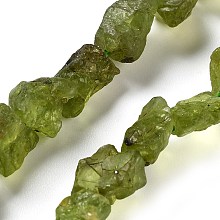 Honeyhandy Raw Rough Natural Peridot Beads Strands, Nuggets, 8.5~13.5x6.5~9x5~7mm, Hole: 0.9mm, about 18~21pcs/strand, 7.28''~7.87''(18.5~20cm)