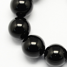 Honeyhandy Natural Obsidian Bead Strands, Round, 14mm, Hole: 1mm, about 28pcs/strand, 15.3 inch