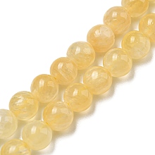 Honeyhandy Natural Honey Calcite Beads Strands, Round, 6mm, Hole: 0.8mm, about 64~65pcs/strand, 15.59~15.87''(39.6~40.3cm)