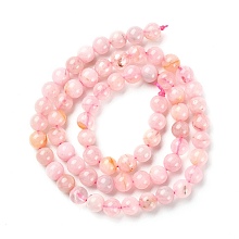 Honeyhandy 5 Strands Natural Rose Quartz Beads Strands, Round, 6~6.5mm, Hole: 0.8~1mm, about 60~63pcs/strand, 15~15.5''(38.1~39.37cm)