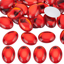 FINGERINSPIRE Flat Back Acrylic Rhinestone Cabochons, Oval, Red, 40x29.5x7mm, 30pcs/box