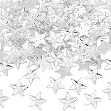 OLYCRAFT 100Pcs Star Shape Sew on Rhinestone 14x13mm Clear Acrylic Rhinestones with 2 Holes Faceted Acrylic Rhinestones with Flat Plated Back Stars Rhinestones for Clothes Jewelry Making DIY Crafts