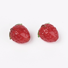 Honeyhandy Handmade Lawpwork Beads, Strawberry, Red, 15x12.5~13.5mm