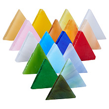 PandaHall Elite 1 Box (about 350 pcs) Mixed Color Triangle Mosaic Tiles Mosaic Glass Cabochons for Home Decoration Crafts Supply