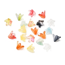 Honeyhandy Glass Beads, Lily Flower, Mixed Color, 12x12.5x10mm, Hole: 1.5mm