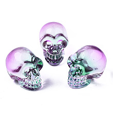 Honeyhandy K9 Glass Display Decorations, Skull, for Halloween, Orchid, 22x18x26mm