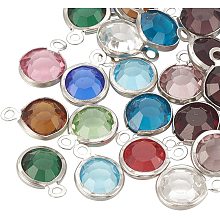 PH PandaHall 100pcs Cabochon Glass Settings Charms Pendants with Stainless Steel Finding Fit European Style Jewelry Making