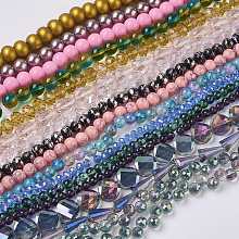 Honeyhandy Glass Beads Strands, Mixed Shapes, Mixed Color, 4~16x6~14x6~9mm, Hole: 1~3.5mm, 18.1 inch~36.2 inch