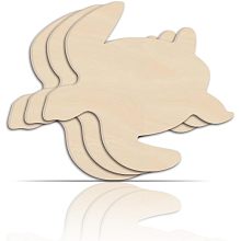 BENECREAT 3Pcs Sea Turtle Wooden Cutouts, 10.8x9.7inch Unfinished Wooden Tortoise Cutouts, Wooden Pieces for DIY Summer Beach Decor, Wooden Signs and Handmade Decorations