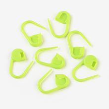 Honeyhandy Eco-Friendly ABS Plastic Knitting Crochet Locking Stitch Markers Holder, Green Yellow, 22x11x3mm, Pin: 1mm