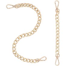 Arricraft 4 Pack 15.7"/8.5" Long DIY Flat Chain Strap Aluminum Purse Replacement Chain Handbag Chains with Gold Buckle for Clutch Wallet Satchel Tote Shoulder Bag(0.45“Width)