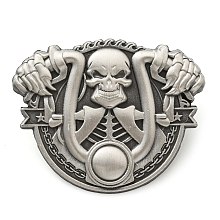 Alloy Pin, Brooch for Backpack Clothes, Halloween Skull Riding Motorcycle, Antique Silver, 36.5x45x3mm