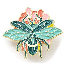 Honeyhandy Enamel Pins, Golden Alloy Brooch, Bees, 30x34x1.5mm