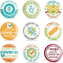 GLOBLELAND 9 Pack Vaccine Button Pins I Got My Vaccinated Covid-19 Buttons for Men's Women's Brooches or Doctors, Nurses, Hospitals, 2-1/4 Inch