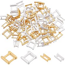 SUPERFINDINGS 80Pcs 4 Styles Watch Band Replacement Buckle Plated Brass Watch Band Clasps Golden Silver Watch Straps Clasp for Watch