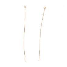 Honeyhandy Brass Ball Head Pins, Cadmium Free & Lead Free, Real 14K Gold Plated, 50~50.5mm, Head: 1.8mm, Pin: 0.5mm, 24 Gauge