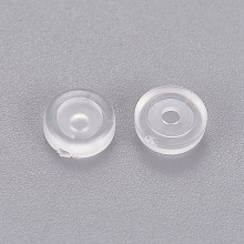 Honeyhandy Comfort Silicone Pads for Screw Back Clip on Earrings, Anti-Pain, Clip on Earring Cushion, Clear, 5.5x1.5mm, Hole: 1.6mm