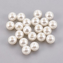 Honeyhandy ABS Plastic Imitation Pearl Beads, Round, Old Lace, 11~12mm, Hole: 2.3mm, about 500pcs/500g