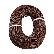 NBEADS 100m Cowhide Leather Cord, Leather Jewelry Cord, Jewelry DIY Making Material, Round, SaddleBrown, 2mm