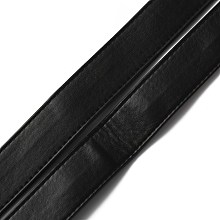 GORGECRAFT Flat PU Imitation Leather Cord, for Bag Decor, Black, 31x2~2.5mm