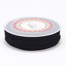 Honeyhandy Faux Suede Cord, Faux Suede Lace, Black, 3x1.5mm, about 5.46 yards(5m)/roll