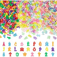 BENECREAT 1115PCS Colorful Acrylic Letter Alphabet Pendants 3 Style Letter Beads Pendants for Bracelet Necklace Jewelry Crafts Making, Hole: 2mm