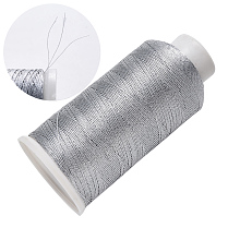 Honeyhandy Braid Nylon Metallic Cord, 3-Ply, Silver, 0.2mm, about 1312.33 yards(1200m)/roll