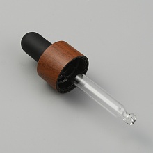 BENECREAT Straight Glass Eye Droppers, with Rubber Extrusion Head and Wood Grain Pattern Plastic Dust Cap, for Refillable Dropper Bottles, Coconut Brown, Finished: 7.6x2.1cm, Capacity: 10ml(0.34fl. oz)