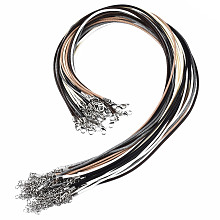 Honeyhandy Imitation Leather Cord Necklace Making, with Platinum Color Iron Clasp and Extender Chain, Mixed Color, 17.72 inch(450mm)