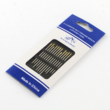 Honeyhandy Iron Pins, Self-Threading Needles, Platinum & Golden, 36~42mm, Pin: 0.8mm, 12pcs/set